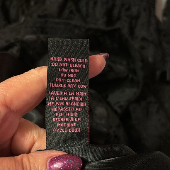 Betsey Johnson black lace and ribbon Babydoll dress. Sz 8. - Picture 12 of 17